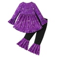 thumbnail image 5 of JFOPQVSM 1-8T Toddler Girl Halloween Clothes Set Plaid Pumpkin T-Shirts Tees Pullover Shirts Tops+Flare Pants Outfit Set, 5 of 8