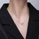 thumbnail image 3 of Diamond Geometric Double Circle Necklace Fashion Simple Hollow Clavicle Chain Temperament Short Pendant, 3 of 4