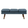thumbnail image 3 of Amanda 54" Mid-Century Bench in Navy Fabric, 3 of 5