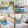 thumbnail image 4 of Large Area Rugs 5'x8', Rustic Beach Carpet Runner Indoor Outdoor Rugs Home Decor Aesthetic, Tropical Surfboard Palm Tree Wooden Grain Non Slip Mats Washable Accent Rug for Living Room Bedroom, 4 of 8