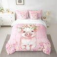thumbnail image 2 of Erosebridal Farm Pig Bedding King Size, Kawaii Pet Animal Bedding Sets King Size, Blossoms Flower Comforter Sets with Sheets, Microfiber Room Decor, 7-Piece, 2 of 4