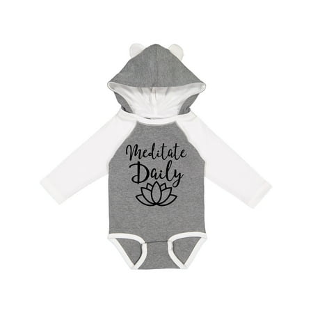 

Inktastic Meditation Yoga Meditate Daily Resolution Gift Baby Boy or Baby Girl Long Sleeve Bodysuit