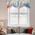 thumbnail image 3 of Sea Corals Seahorse Tie Up Valances Curtain, Adjustable Kitchen Summer Beach Sea Stars Retro Texture Valances for Windows Decor, Rod Pocket Short Curtains Set for Bedroom/Bathroom, 42"x12", 3 of 9