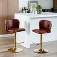 thumbnail image 3 of Auranook Set of 2 Swivel Bar Stools - Adjustable Height,PU Leather Upholstery for Kitchen Island and Bar,Red, 3 of 9