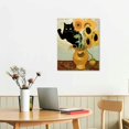 thumbnail image 2 of Black Cat Art Poster Vintage Van Gogh Sunflower Cat Print Canvas Wall Art Cute Animal Room Aesthetic Prints Painting For Home Bedroom Dorm Wall Decor, 2 of 4