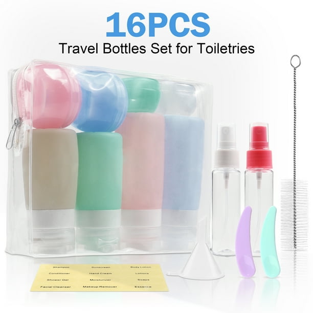 16 Pack Travel Bottles Set for Toiletries, TSA Approved Travel