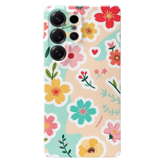 SKLYDDI Cute Pink Flower Case for Galaxy S25 Ultra