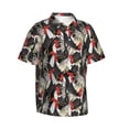 thumbnail image 2 of Balery Roosters 2 Print Men's Hawaiian Shirts Short Sleeve Beach Shirt Relaxed Fit Vacation Button Down Shirts-X-Large, 2 of 9