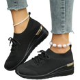 thumbnail image 3 of Domzle Women's Running Shoe Lightweight Fashion Sneakers for Jogging Walking Light Workouts Black 37, 3 of 6