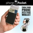 thumbnail image 4 of Phone Pocket Stick On Smart Phone Wallet - RFID Blocking for credit cards, cash, ID and more! BONUS *2 Pack*, 4 of 8