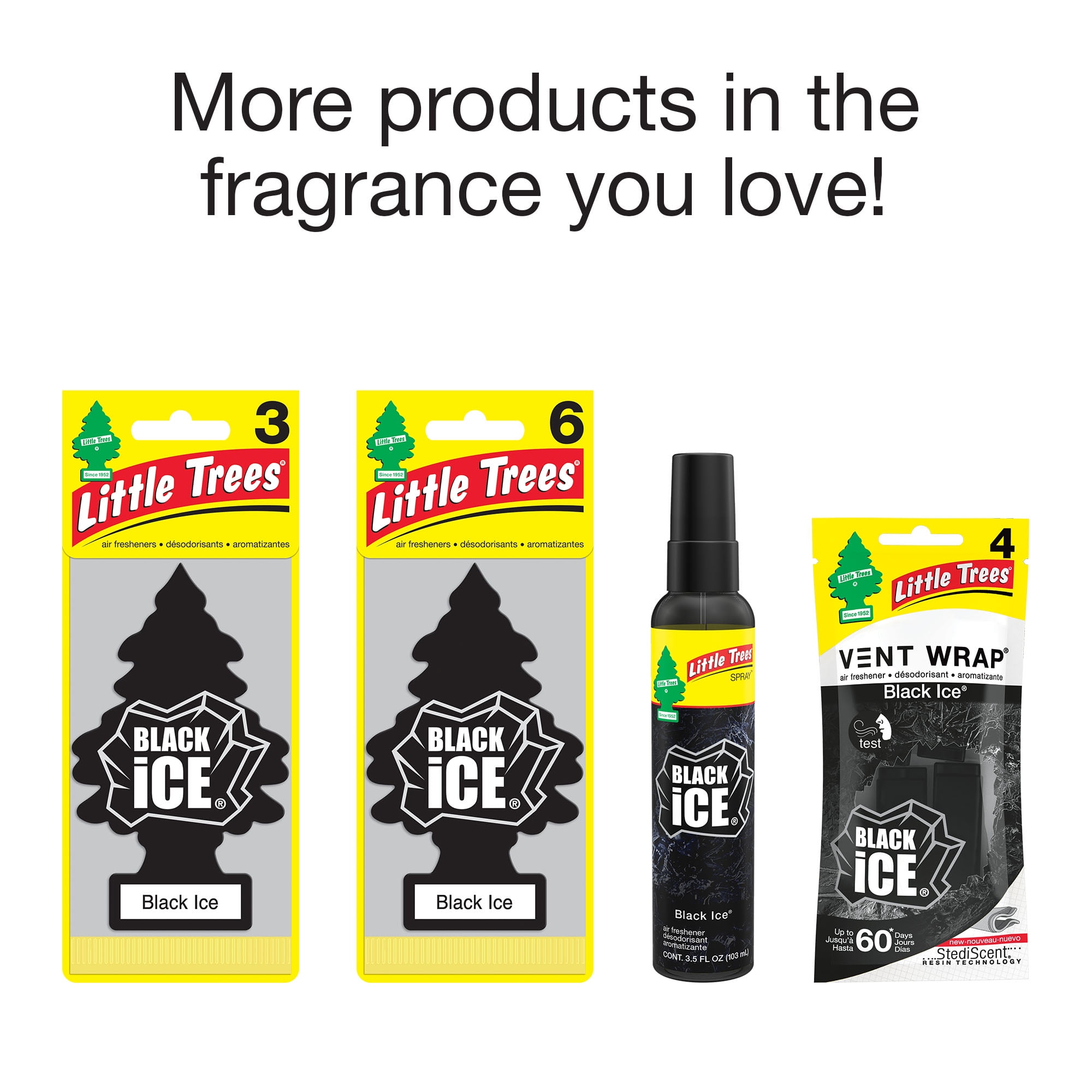 NEW Little Trees Spray Car Air Freshener 2-PACK 3.5 OZ (Black Ice)