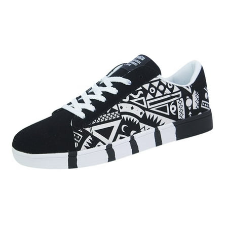 

bvgfsahne Men s Fashion Casual Lace-Up Colorfor Canvas Sport Shoes Sneakers Graffiti Shoes