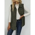 thumbnail image 2 of jinghuiyue Womens Corduroy Vests Button Down Sleeveless Collared Casual Dressy Office Outerwear Waistcoat XL, 2 of 5
