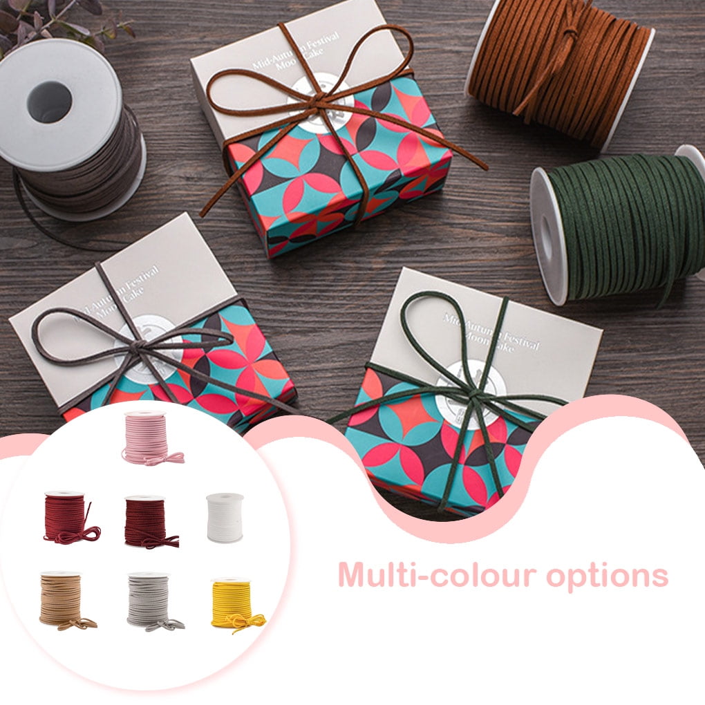 mmirethe 1 Rouleau de Cordon pour Fabrication de Bijoux en Cuir Portable Remplacement DIY Ajustable Couleur Unie Résistant aux Déchirures Collier Fil Marron