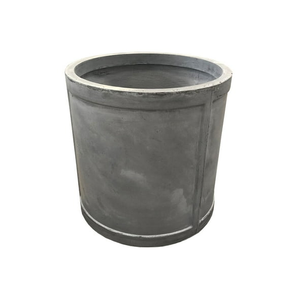 Durx-litecrete Lightweight Concrete Drum Light Grey Planter-Large