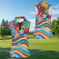 thumbnail image 4 of Aplkyhs Matching Golf Shirts for Couple Fit Plain Women Sport Cloth Colorful Boho Flower Golf Tennis Tank Top Racerback Design Golf Shirt Keep Cool in Hot Weather Quick Dry, 4 of 6