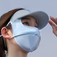 thumbnail image 3 of YAOBAMM Face Guard Hat Extended Brim Solid Color Cycling Headgear with Ear Loop Eyes Exposed Ice Silk Face Guard Perfect for Sports and Outdoor Activities, 3 of 7
