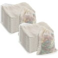 thumbnail image 1 of LinenLoon 100 Pieces Cotton Drawstring Bags, Reusable Muslin Bag Natural Cotton Bags with Drawstring for Spice Tea Herb, Produce Bags Bulk Gift Bag Jewelry Pouch for Home Storage (4 x 3 Inches), 1 of 5