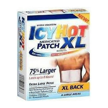 2 PACK ICY HOT MEDICATED PATCH EXTRA STRENGTH XL 3 PATCHES EACH