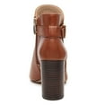 thumbnail image 4 of YDN Women Fashion Chunky High Heels Ankle Bootie Peep Open Toe Chic Cutout Buckled Boots Pumps Side Zipper Shoes Size 11 Brown, 4 of 6