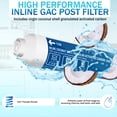 thumbnail image 2 of Metpure Inline Water Filter for IceMaker, Refrigerator, Water Filtration System, Coffee Maker 2" x 10" x 1/4" OD FIP Female Thread GAC Coconut Shell Granular Activated Carbon Post Filter, 2 of 6