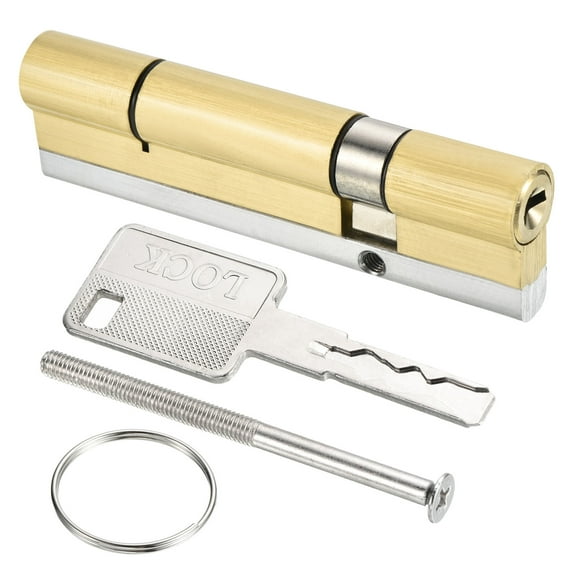 Uxcell 32.5mm/77.5mm (110mm Overall) European Double Lock Cylinder Door Cylinder Lock with 8 Keys for Doors