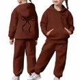 thumbnail image 5 of Gaexia Girls Casual Print Hoodie And Pants Outfit Long Sleeve Pullover Top With Matching Bottom For Older Kids, 5 of 6