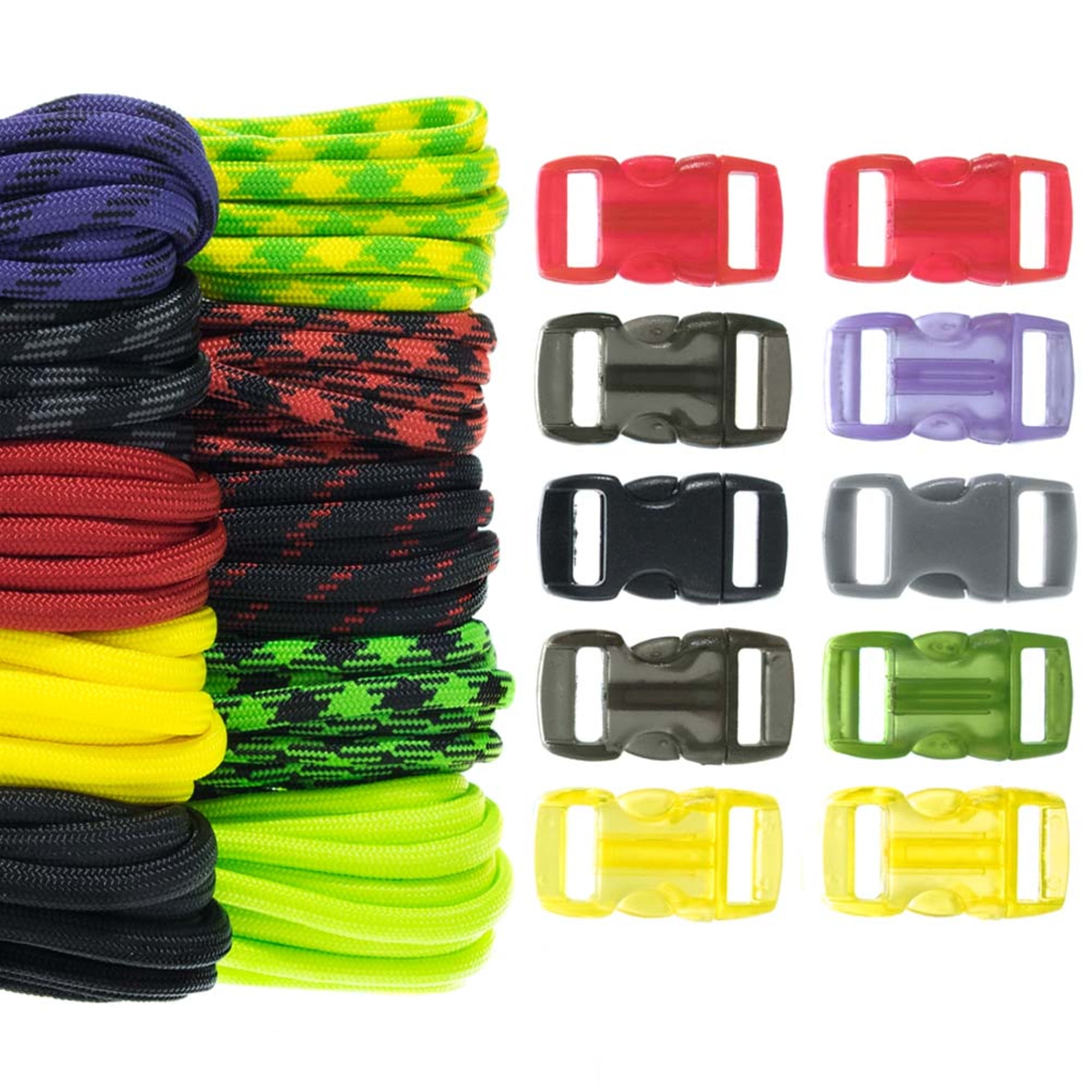 BoredParacord 550lb Type III Paracord Combo Crafting Kits with Buckles