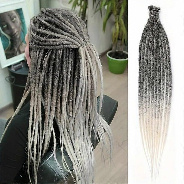 HUT 24Inch Dreadlock Extensions Loc Extensions 06CM 100% Full Head Handmade Permanent Dreadlocks Extension For Men/Women