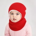 thumbnail image 5 of UngA Baby Scarf Hat Unisex Infant Toddler Kids Beanie Hats with Neck Warmer Windproof Hooded Hat for Boys Girls (Red,1-6 Years), 5 of 5