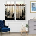 thumbnail image 2 of Kitchen Curtains Sets for Windows - Farmhouse Forest Cabin Country Bear Deer Nature Printed Short Half Cafe Curtain for Dining Room Bathroom Camper Decor Rod Pocket Window Drapes 36Inch Length, 2 of 5