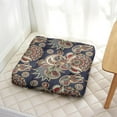 thumbnail image 3 of Exotic Paisley Artwork Floor Cushion&nbsp;– 22x22 Inch Square Pillow, Dutch Velvet, Boho Vintage Design for Meditation & Yoga (Vibrant Colors), 3 of 7