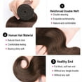 thumbnail image 4 of 12A Brown Human Hair Bundles Body Wave 4 Pcs - 100% Unprocessed Brazilian Virgin Hair Extensions Chocolate Brown Bundles 100 gram Each Bundle Human Hair 4# Color 16 18 20 20 inch, 4 of 8
