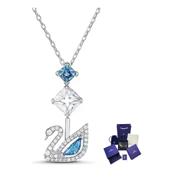 Collar Dancing Swan Cisne Plata Rodio + Kit De Regalo