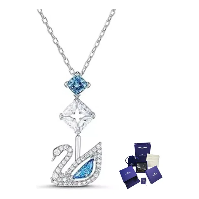 Collar Dancing Swan Cisne Plata Rodio + Kit De Regalo