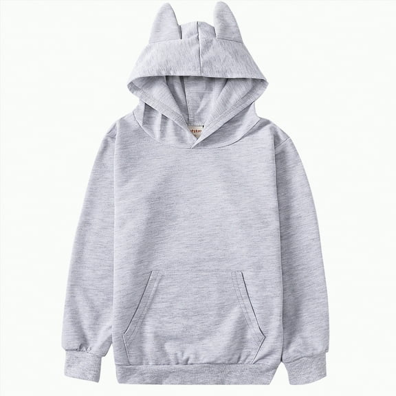 Yindaity Hoodies for Teen Girls Trendy Pullover Long Sleeve Oversized Hooded Sweatshirts Cute Tween Tops Winter Preppy Clothes(Grey,11-12 Years)