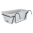 thumbnail image 4 of Ximing Balcony Railing Planter Flower Pot Vegetables Growing Container Window Box Planter Plant Basket for Farmhouse Patio Yard Deck light gray, 4 of 10