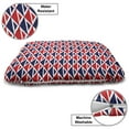 thumbnail image 3 of Americana Pet Bed, USA Flag Inspired Abstract Pattern Squares and Triangles Art, Chew Resistant Pad for Dogs and Cats Cushion with Removable Cover, 24" x 39", Red Dark Blue and White, by Ambesonne, 3 of 4
