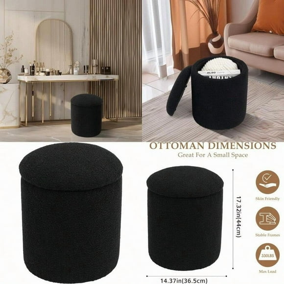 Ottoman With Soft Padded Seat Storage Vanity Stools For Makeup Modern Upholstered Footrest Stool Ottoman Foot Stool For Living Room Bedroom