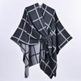 thumbnail image 2 of QQAMB Women’s Large Plaid Shawl Wrap Double Sided Wear Scarf Cape Piercing Design Shoulder Cape for Spring Fall Winter, 2 of 3