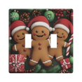 thumbnail image 2 of Dailycode Light Switch Plate Covers 3 Gang Wall Plate Plastics Outlet Covers for Kitchen Home Office Decor Christmas Candy Gingerbread Men, 2 of 8