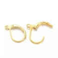 thumbnail image 2 of U8MO 20PC Gold Tone Brass Leverback Earwire Hoop Earring Findings Nickel Free 15x10mm, 2 of 2