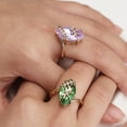 thumbnail image 2 of Visland Transparent Rhinestone Ring Emerald Faux Gemstone Dragonfly Decor Ring for Wedding, 2 of 7