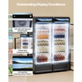 thumbnail image 3 of VEVOR Commercial Merchandiser Refrigerator, 6.9 CU.FT Glass Door Display Refrigerator, Beverage Refrigerator Cooler Merchandiser with Adjustable Shelves,Soft LED Light,Customizable Lightbox,Black, 3 of 9