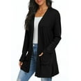 thumbnail image 5 of JWD Women's Cardigan Casual Lightweight with Pocketes Long Sleeve Open Front Cardigan Black L, 5 of 8