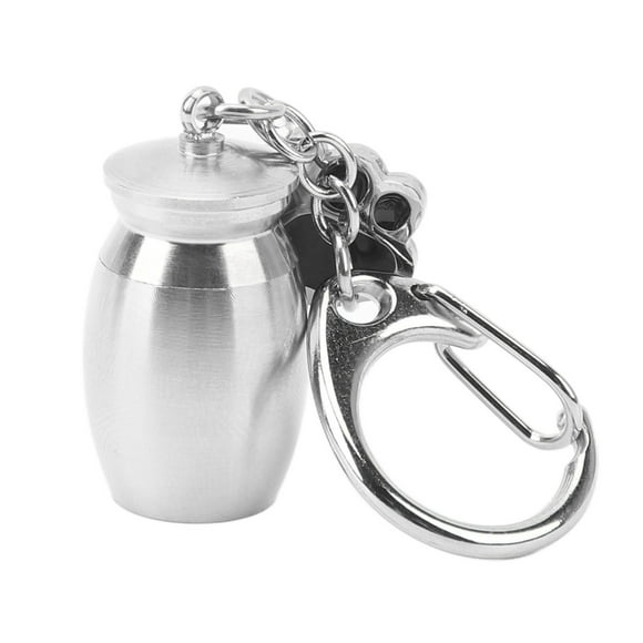Pet Urns Keychain for Dog Cat Ashes Small Pet Ashes Keepsake Pet Dog Cat Cremation Jewelry Pend Paw Print Memorial Urn Silver