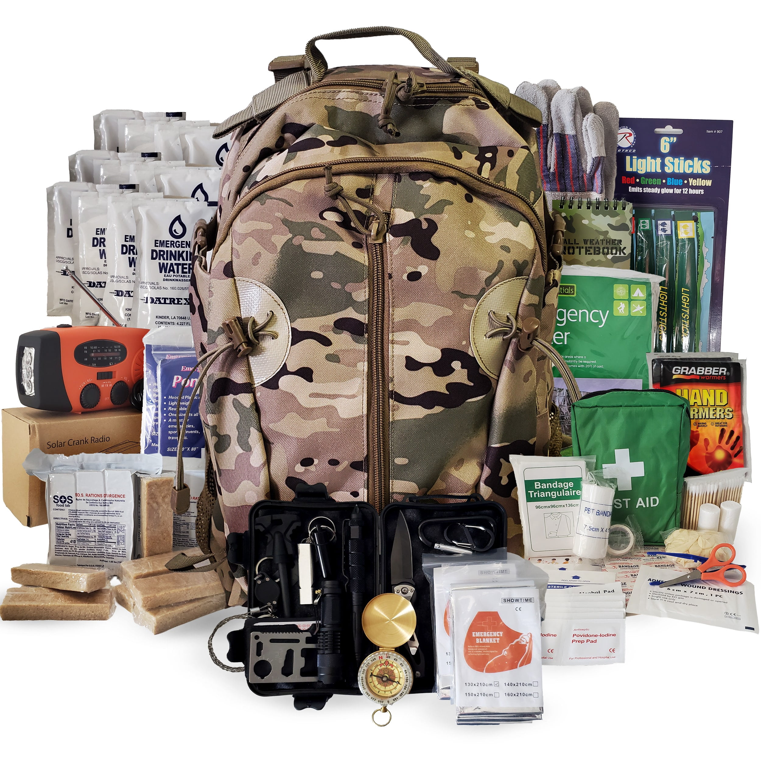 2 Person Emergency Kit / Survival Backpack for 72 Hours for Natural ...