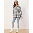 thumbnail image 2 of Chaqueta de Lana para Mujer Allegra K con Bolsillos y Botones Gris XL, 2 of 6