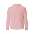 thumbnail image 4 of Fulijie Solid Color Long Sleeve Wide Neck Cover-Up Plus Coat for Women, Size S-5XL, Big&Tall Pink, Women's Office Solid Color Lapel Jacket Slim Fit Casual Shirt Irregular Hem Small Suit, 4 of 4