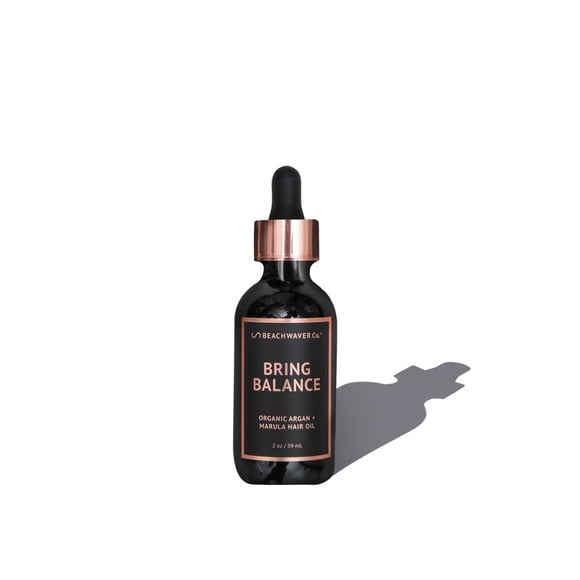 The Beachwaver Co. Haircare Bring Balance Organic Argan + Marula Hair Oil (2 Oz) | Vegan, Fragrance-Free Hair Oil Treatment | Just 5 Ingredients: Marula, Jojoba, Black Cumin, Su